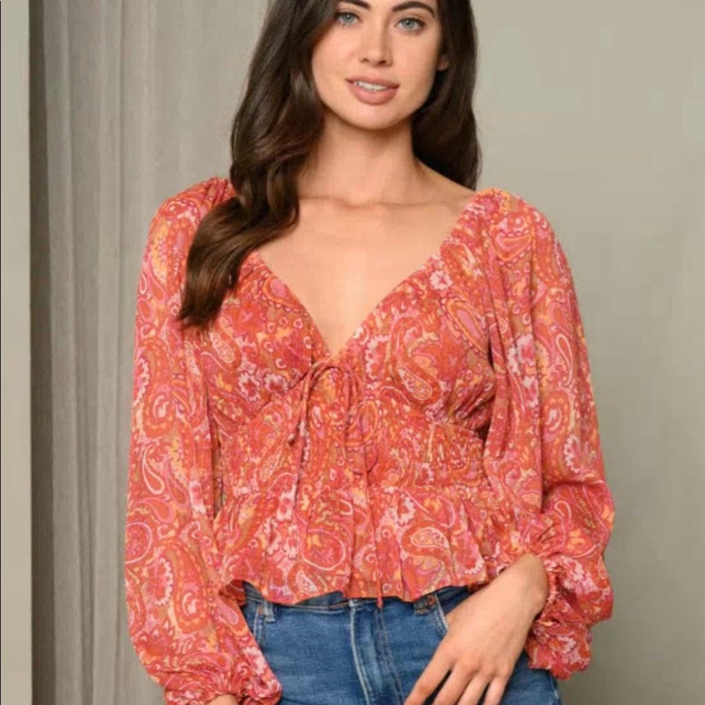 #16 Paisley Print top - Picture 2 of 4